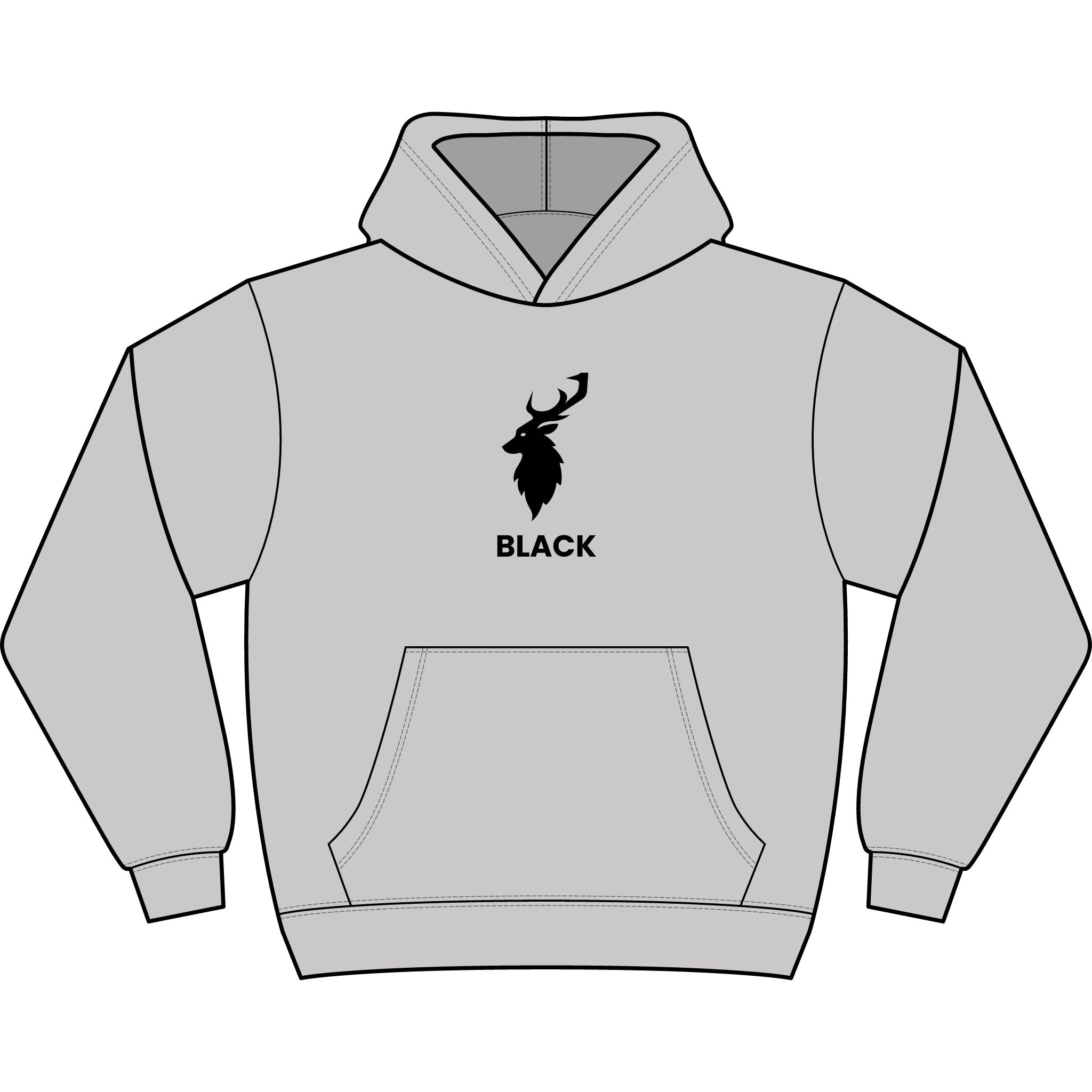 'BLACK ARCHIVE Minimalist Deer Hoodie