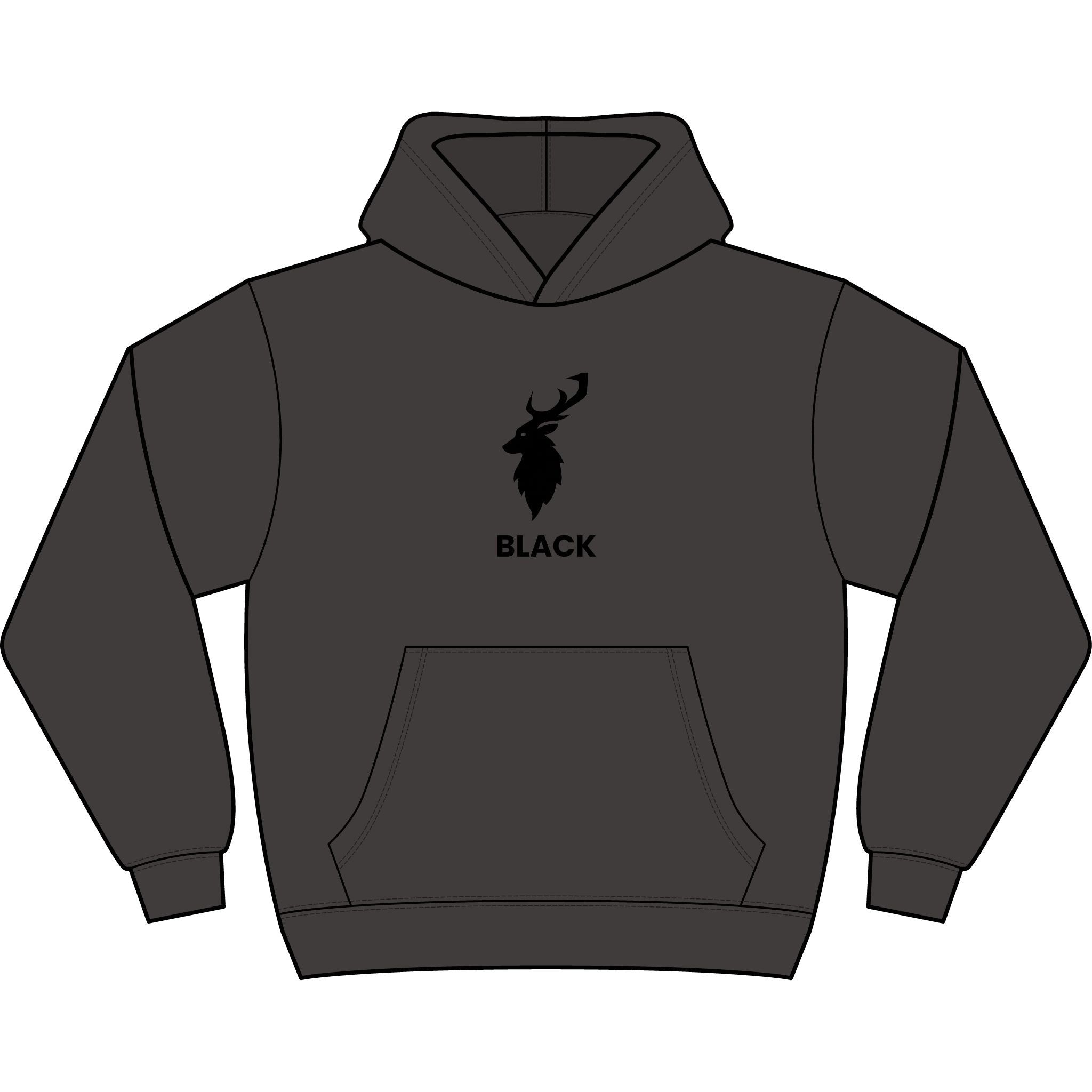 'BLACK ARCHIVE Minimalist Deer Hoodie