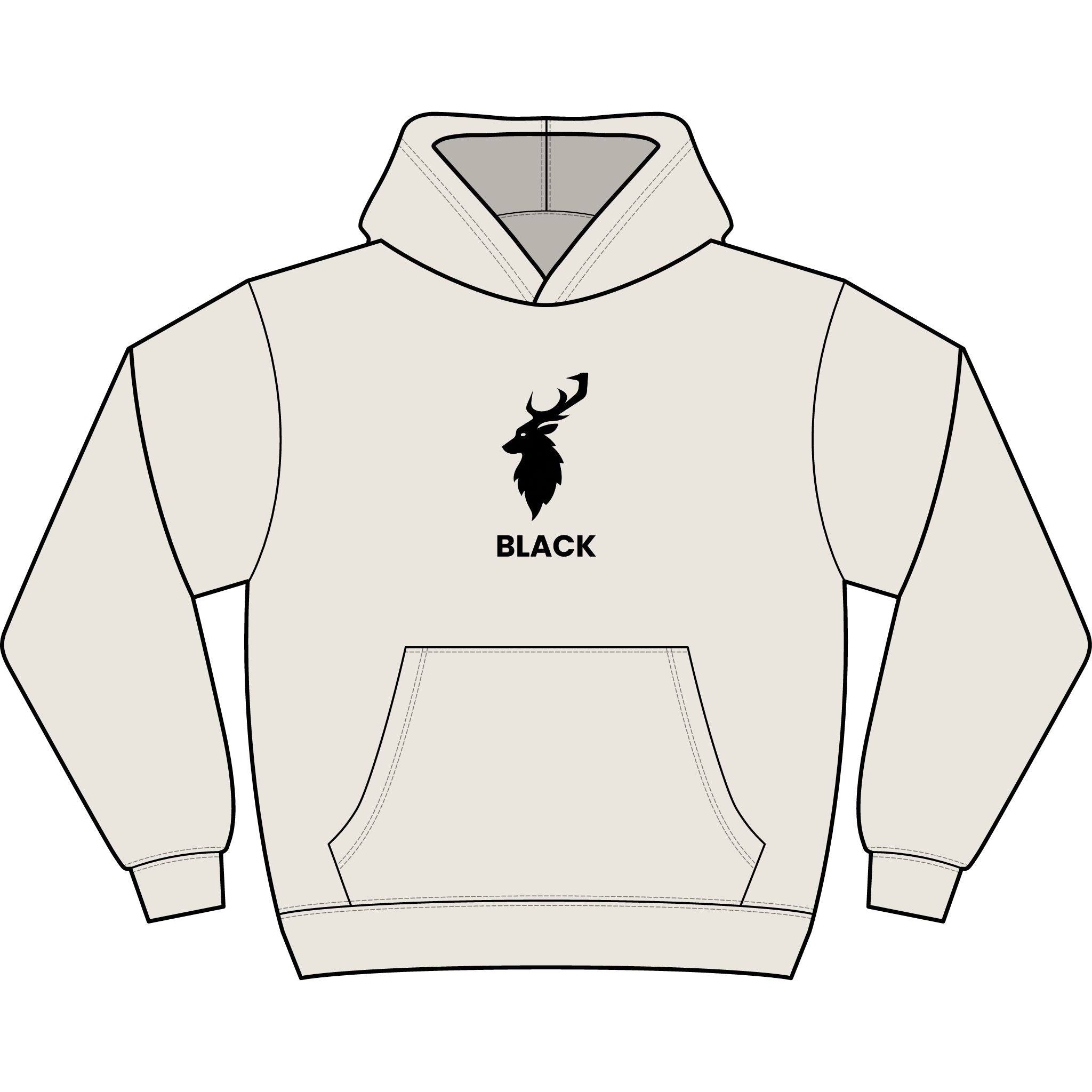 'BLACK ARCHIVE Minimalist Deer Hoodie