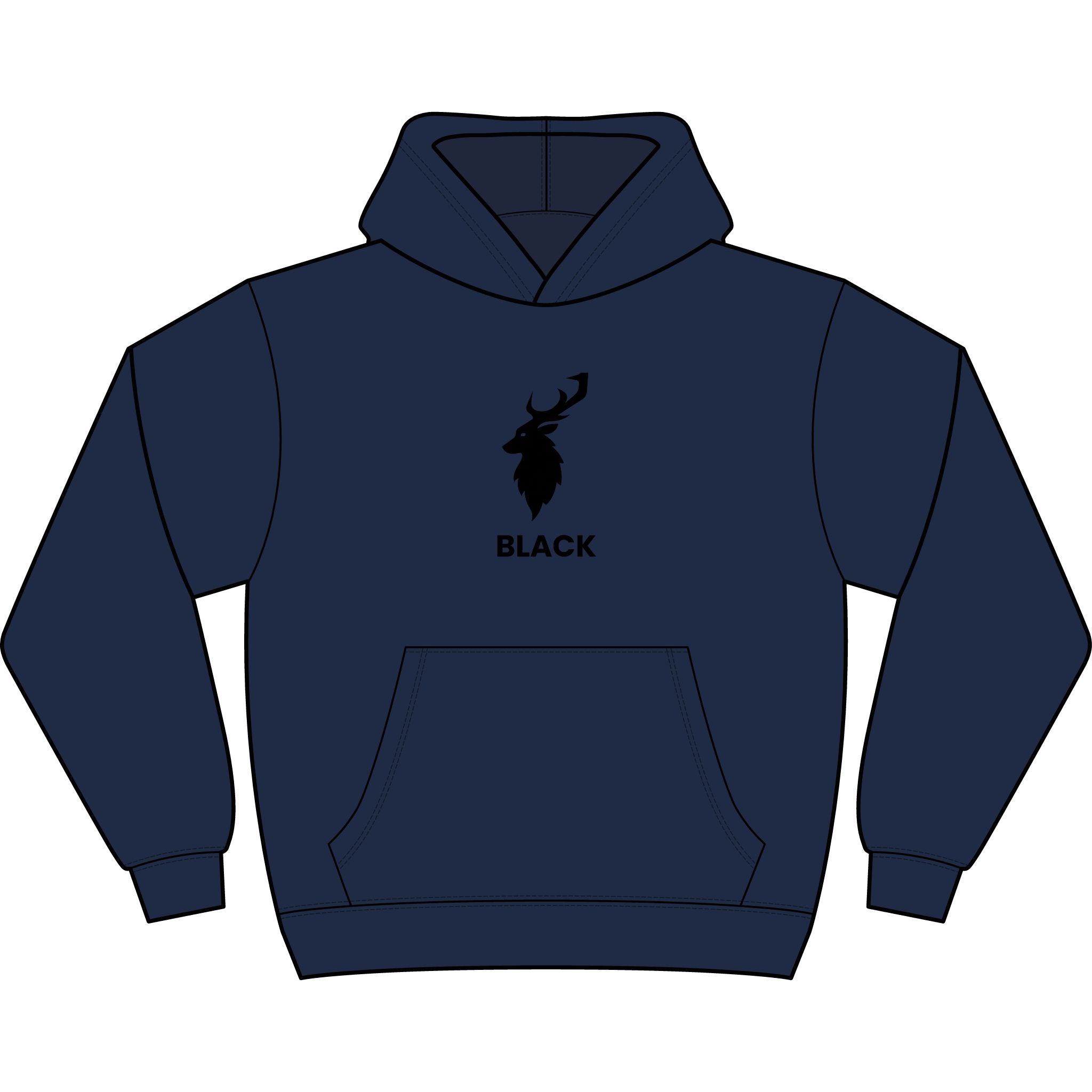 'BLACK ARCHIVE Minimalist Deer Hoodie