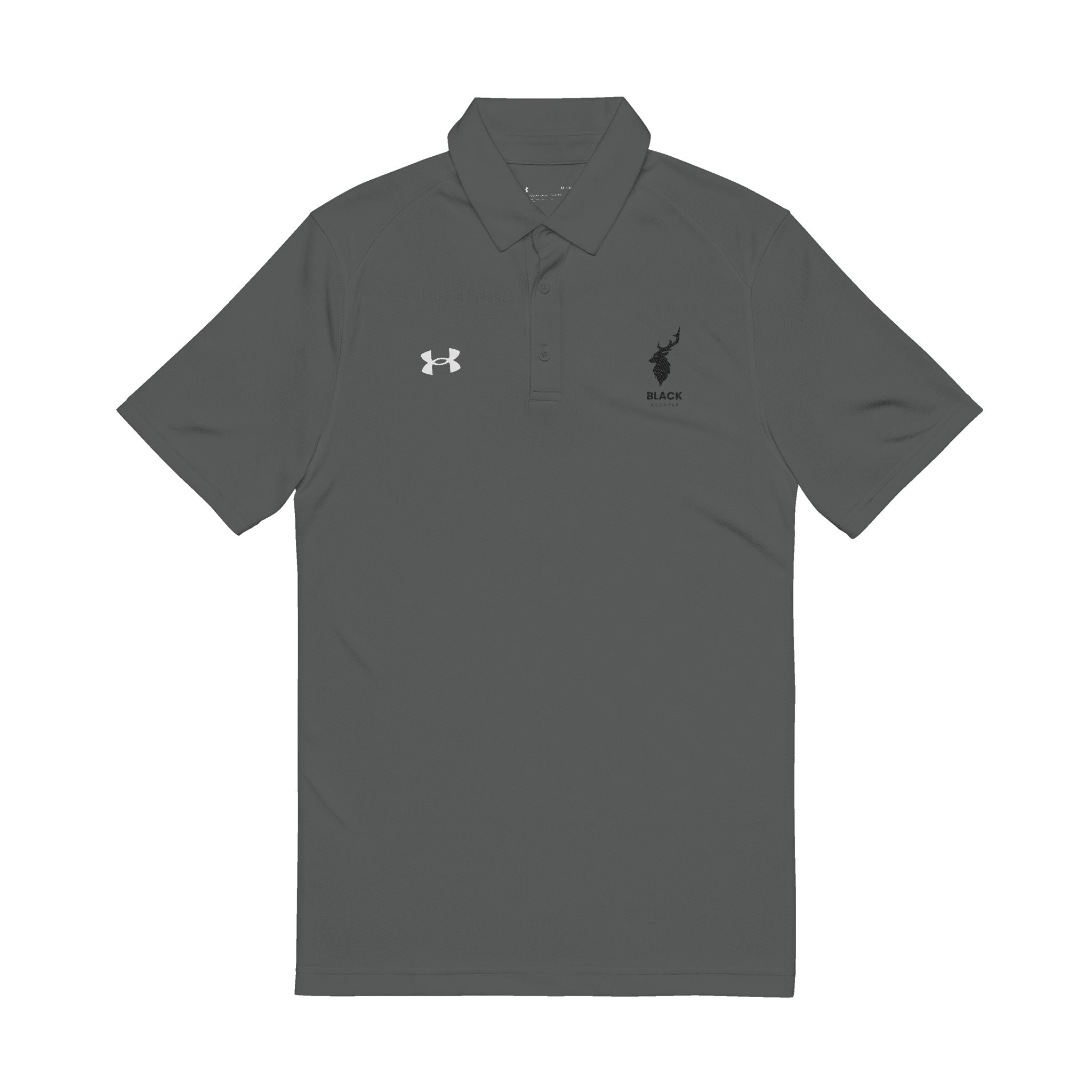 Men's Embroidered White Polo Shirt - Subtle Stag Logo