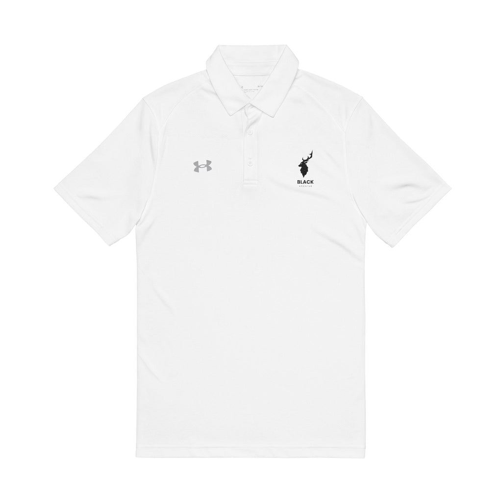 Men's Embroidered White Polo Shirt - Subtle Stag Logo